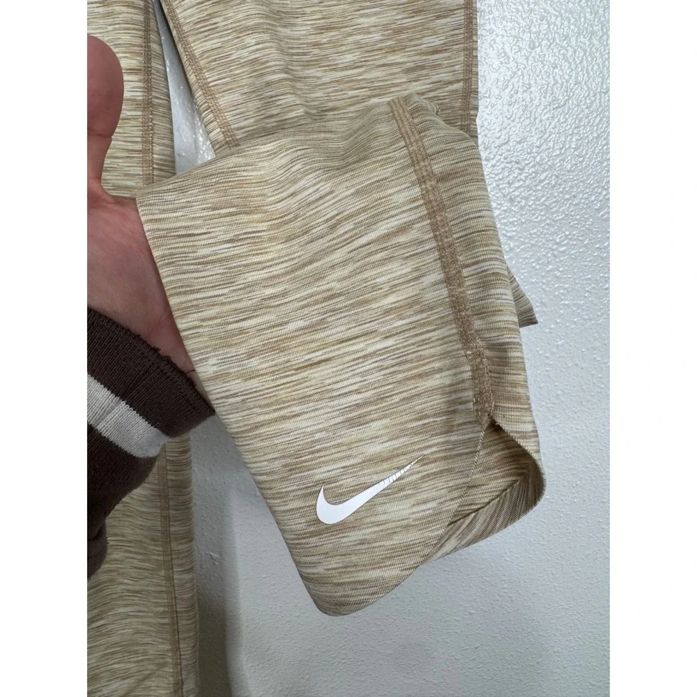Nike Kids Girls Dri-FIT Tan Space Dye High Waisted Leggings FD2847-200 Size M